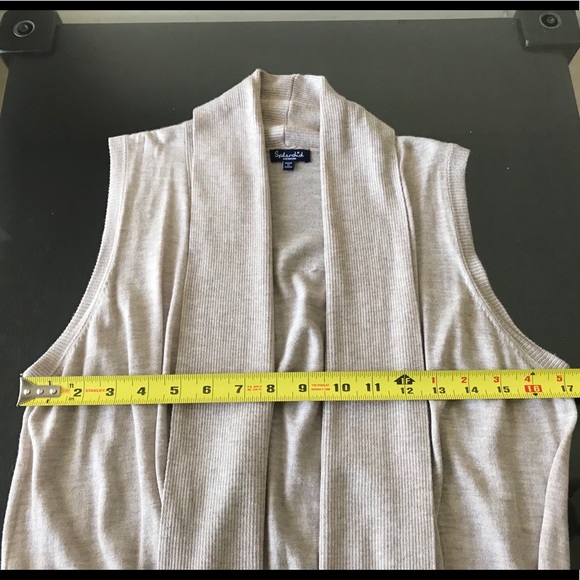 Long Nude Beige Color Cashmere Blend Ribbed Knit Collar Cardigan Splendid Med - Picture 8 of 8